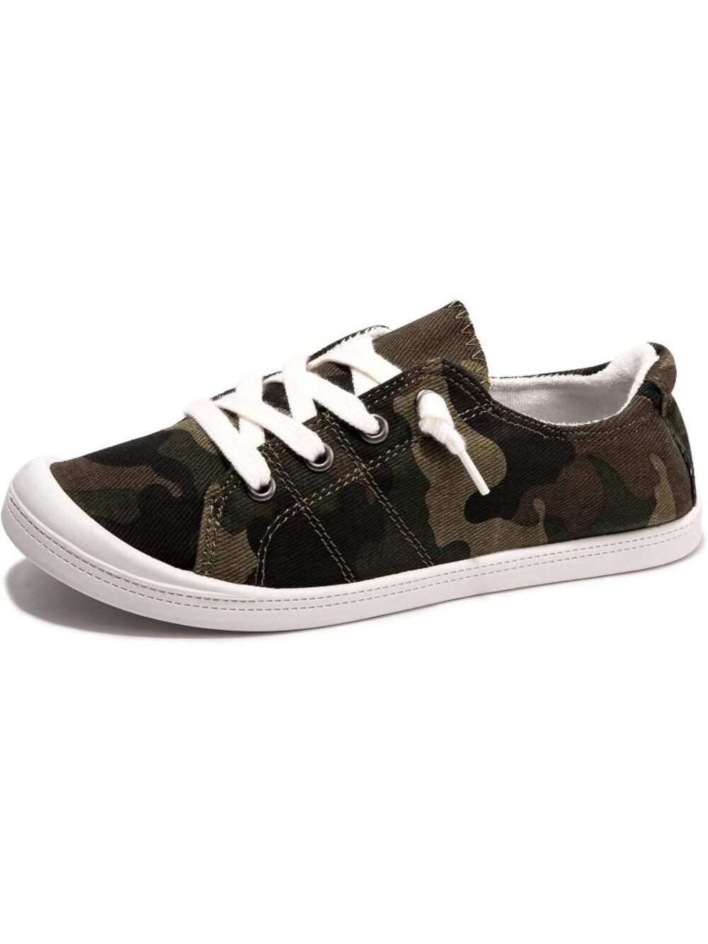 Womens Camo Canvas Slipon Sneaker Canvas Low Top Walking Shoes Fashion Sneakers